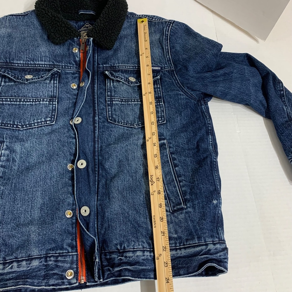 Superdry Unisex Size Large Trucker Jacket Mens or Women's Blue Denim - Picture 7 of 9
